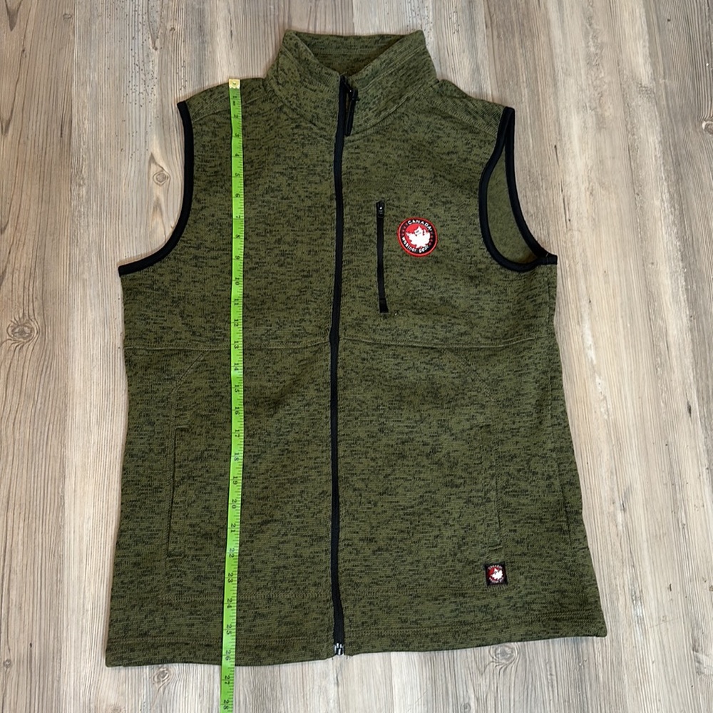EUC Canada Weather Gear Men's size Medium Green/Black Vest Full Zipper Fleece,M - Picture 11 of 14